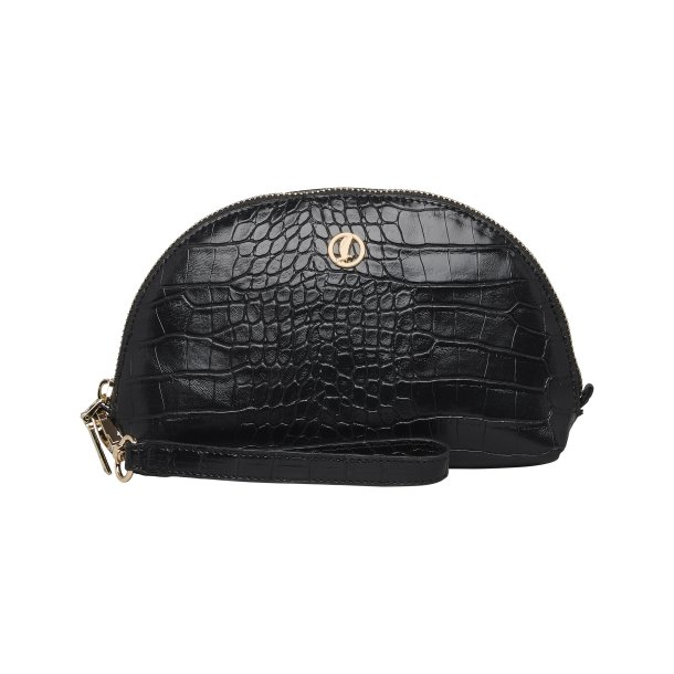 Saga kosmetiktaske med rem - Krokodille-prgning