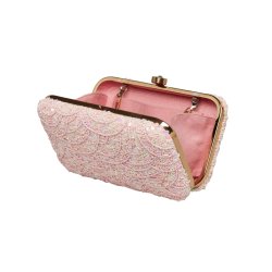 Perle/paillet festtaske, Candra, Pink Sapphire