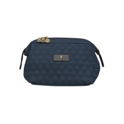 Kosmetiktaske, Mia, Quiltet Vegansk Ruskind, Mrkebl