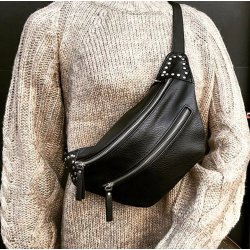 Bltetaske, Sort med slvnitter, Lola