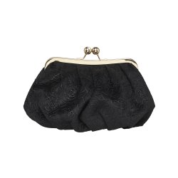 Emma Clutch med bjle, Velour m. camelliaprgning 