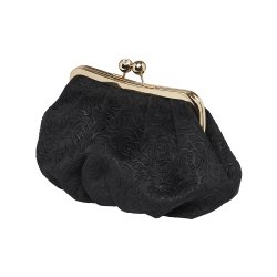 Emma Clutch med bjle, Velour m. camelliaprgning 
