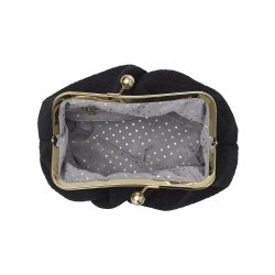 Emma Clutch med bjle, Velour m. camelliaprgning 