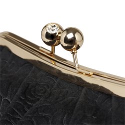 Emma Clutch med bjle, Velour m. camelliaprgning 