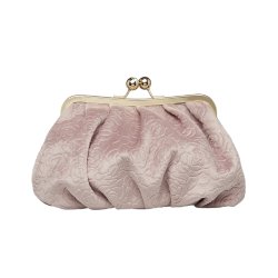 Emma Clutch med bjle, Velour m. camelliaprgning 
