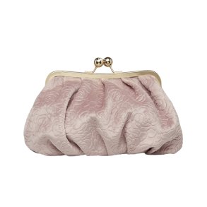 Emma Clutch med bjle, Velour m. camelliaprgning 