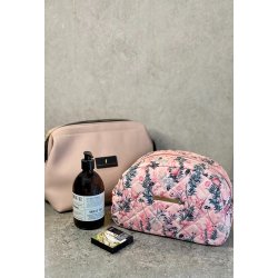 Stor Toilettaske, blomstret med flser, Luna