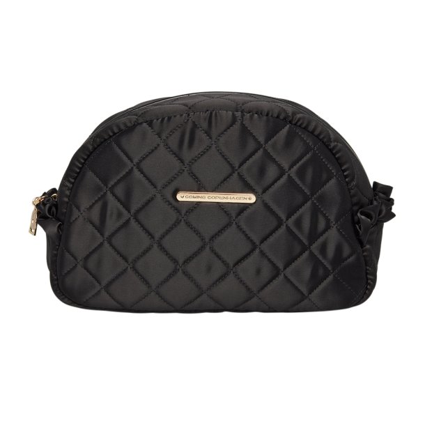 Stor Toilettaske, ensfarvet med flser, Luna