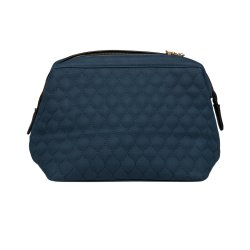 Kosmetiktaske, Mia, Quiltet Vegansk Ruskind, Mrkebl